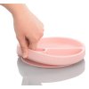 Tanier delený silikónový s prísavkou - Pinky Pink