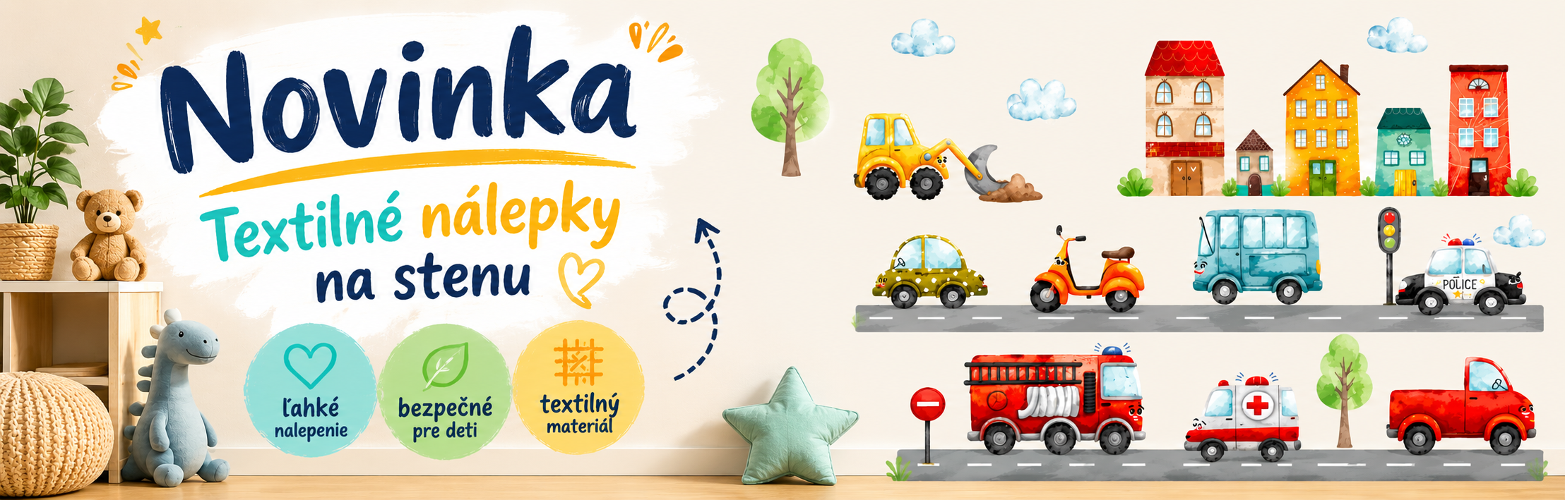 Textilné nálepky na stenu