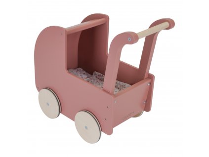 47364 little dutch kocik pre babiky dreveny s perinkou kvety a motyle