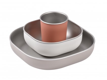 69333 beaba jedalenska sada nerez 3 dielna terracotta