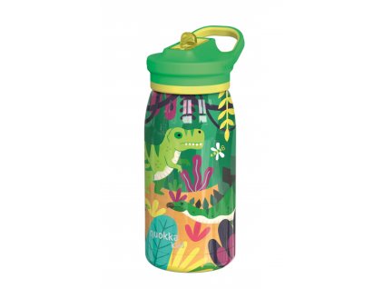 73953 quokka nerezova termoflasa s naustkom pop kids dinosaurus jungle 445 ml