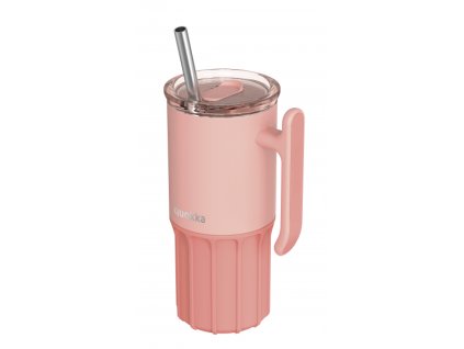 75135 quokka nerezovy termohrncek so slamkou umi peachy pink 720 ml