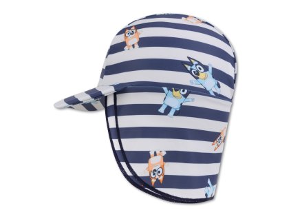 Plavkový klobúk pásikavý s ochranou krku s UPF 50+ Bluey (Vek 0-12m)