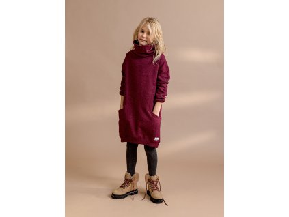 AW20 2914 mikinové šaty holka vínové bordó Ebbe švédské