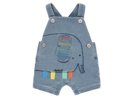 Kojenecké šortky s laclem modré hravé kraťásky slůně denim 132163BLEACH a