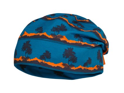 Dětská čepice tenká beanie kluk holka jaro léto podzim tmavá modrá svítivě oranžová UV filtr 50 Maximo 13500-055400
