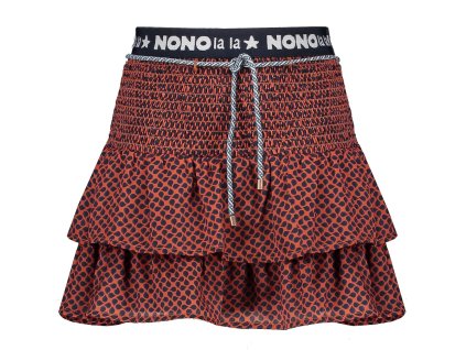 Dívčí sukně tmavá oranžová s kanýry a žabkovým pasem skořice/modrá sukně pro holku NoNo N108 5703 529 a