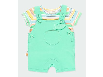 Kojenecké tričko a laclové šortky set pruhované/zelené 100% bavlna Boboli chlapeček kluk 1440109494 a