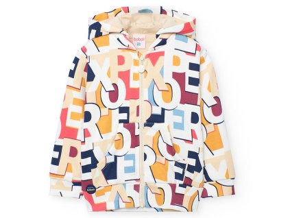 Dětská mikina na zip s odepínací kapucí Písmena unisex mikina pro holku kluka barevná 100% bavlna Boboli 3421339727 a