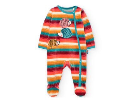 Kojenecký overal sametový pruhovaný Ježeček velur overálek barevný Boboli 1320629695 a