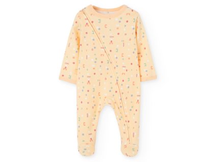 Kojenecký overal na zip pyžámko 100% bavlna světlé žluté Kostičky1920579701 a
