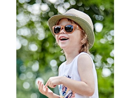 Dětské sluneční brýle hnědé oranžové kluk i holka Maximo brýle s UV filtrem a polarizačními skly hranaté Justin classic Maximo 33303 100000 0047