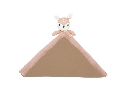 Kojenecká hračka růžová srnka bavlna Maximo hračka pro holčičku kojenecké kousátko mušelínový šátek pro miminko 570000616006123 a