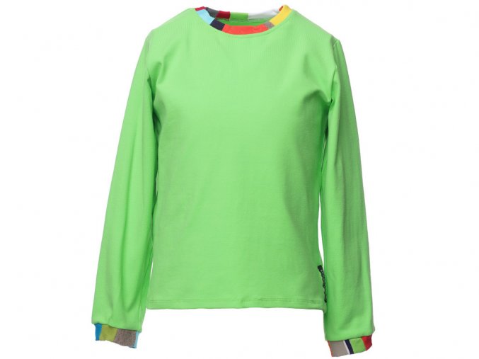 Dětské sport zelené tričko s dlouhým rukávem barevný patchwork Barcelona art a