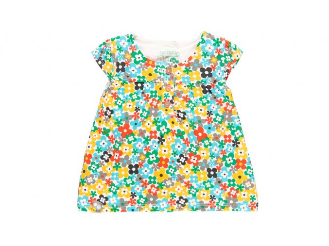 Pestrobarevné letní šatičky kojenecké šatičky s body barevné květy veselé šatičky pro holčičku Boboli 1291039255 a