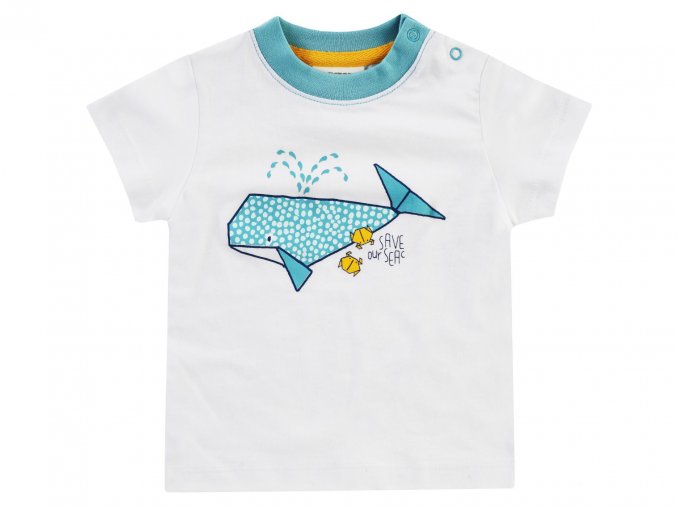 Jacky Kojenecké tričko Moře a velryba bílé modré