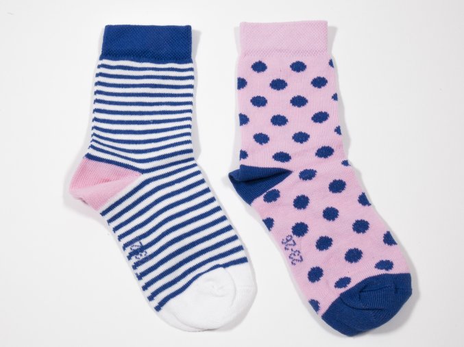 Kojenecké ponožky Puntíky a Proužky (2 páry) růžové ponožky pro holku