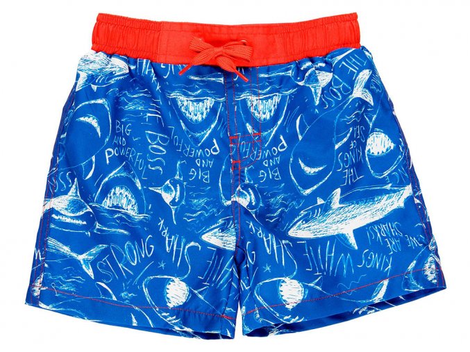 Chlapecké plavky boxerky Žralok modročervené