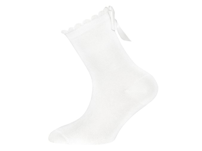 Dívčí ponožky s mašlí bílé Ewers