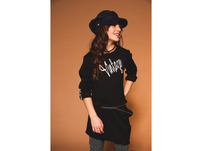 Dívčí černé šaty Vintage art pružné šaty pro holku rock Vintage NONO Holandsko modelka N009 5809 014 3
