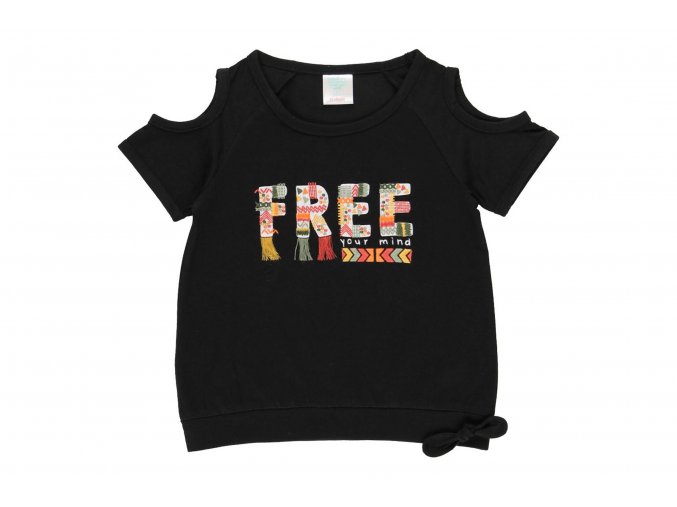 Dívčí tričko černé free Afrika otevrená ramena černý top holka462002890 a