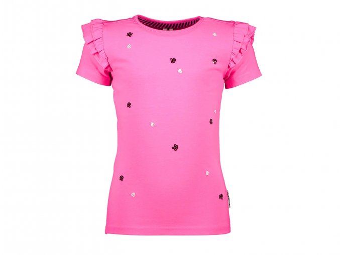 Dívčí růžové tričko s flitryY103 5454 212