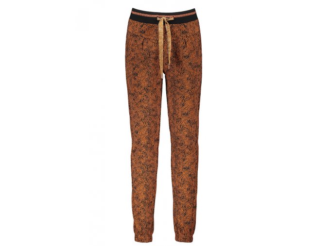 Dívčí kalhoty skořice gepard módní tepláky na gumu se zavazováním NoNo holka N108 5603 422