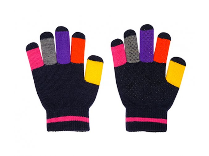 Dětské pletené rukavice s barevnými prsty růžové Maximo 9173-861300/4825