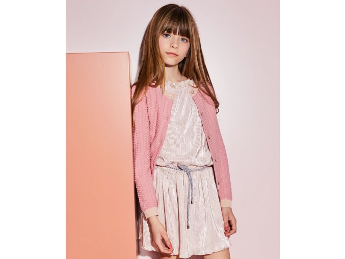 Dívčí svetr na knoflíčky růžový svetři pro holku holand NoNo N112 5305 240 model 2