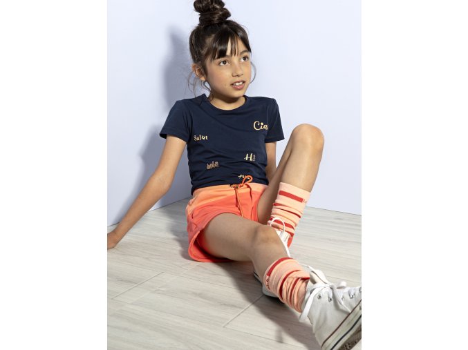 Dívčí podkolenky papaya/broskev meruňkové ponožky návleky sport bavlna holka NoNo N203 5901 530 a modelka