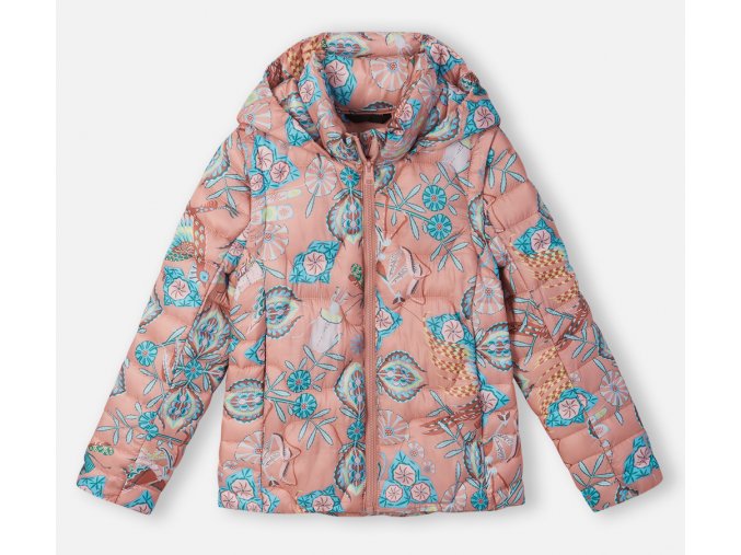 Dívčí bunda vesta růžová s designovým potiskem lehká zateplená bunda pro holku na jaro a podzim reflexní prvky Avek-Rose blush Remia Finsko 531510B 1121 a