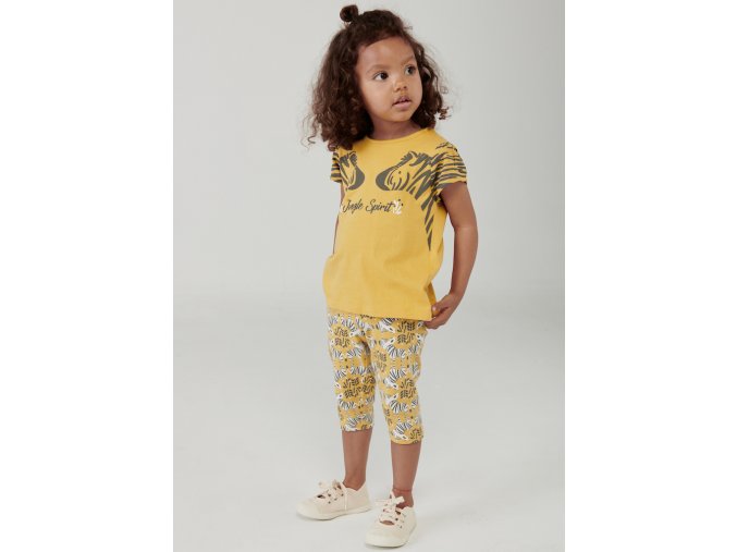 Dívčí souprava tričko a krátké legíny šortky kraťasy medové holčička Boboli Zebra žlutá holčička Boboli bavlna 214052 214063 modelka