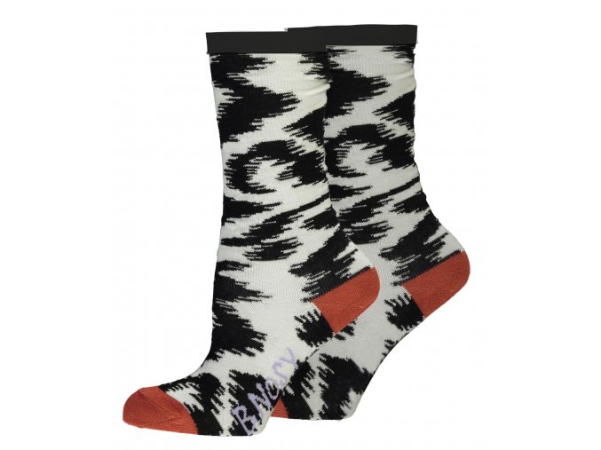 Dívčí ponožky černobílé zebra pruhované žíhané ponožky k sukni skořice holka B-Nosy Y202 5980 045 a