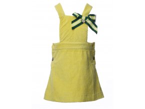 Dětská laclová sukně z jemného žlutého manšestru a s ozdobnou mašličkou.