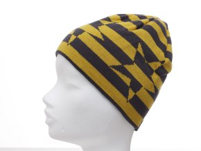 Oboustranná dětská čepice beanie kluk holka žlutá šedá pruhovaná hvězda kvalita