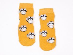 dětské ponožky s protiskluzem Kari Mýval zvířatko žluté - kari
