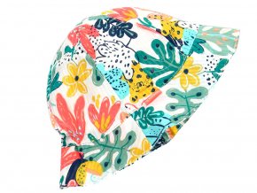 Dětský letní klobouček Květy s listy barevný klobou holka Boboli