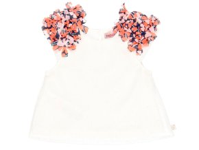 Dívčí top bílý s květy stříškový rukáv elegantní top pro holku letní bílý Boboli 7294351111 a