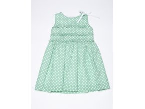 Dívčí letní šaty s puntíky mentolově zelené holčičí šaty na ramínka slavnostní Villalobos K 14258