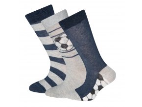 Dětské ponožky fotbalové trio modrošedé
