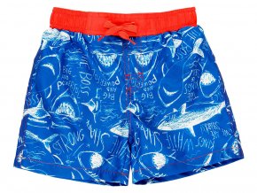 Chlapecké plavky boxerky Žralok modročervené