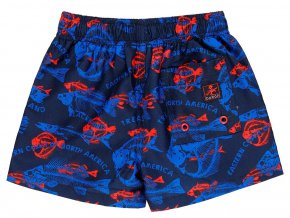 Chlapecké plavky boxerky Rybí kostry modročervené
