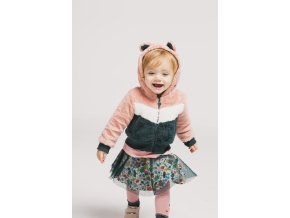 boboli dívčí bunda zip růžová kožíšek