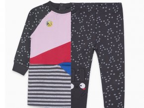 Dívčí souprava mikinové šaty a legíny tmavé barevné růžové pro holčičku TucTuc