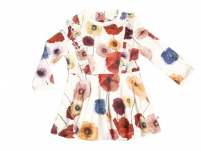 Barevné šaty pro holčičku s květy organic skandinávie vlčí máky květiny 101827 0606 f