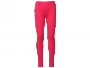 Dívčí strečové kalhoty sytě růžové barvy s teplou fleecovou podšívkou