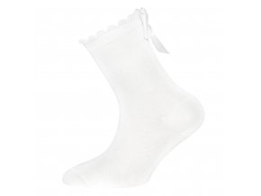 Elegantní dívčí ponožky s mašlí krémově bílé laté Ewers 201157 a