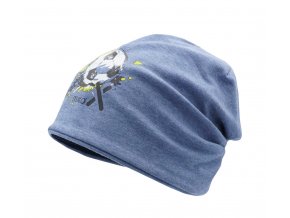 Oboustranná dětská čepice beanie tenká bavlna modrá UV filter 50 fotbal holka kluk Maximo 13500 087476 63