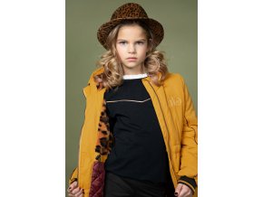 Dívčí zimní bunda parka s kožíškem žlutá elegantní zimní bunda kabát pro holku NoNo Kurkuma N107 5205 519 modelka 1
