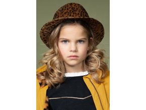 Dívčí klobouk kovboj cowboy hnědý leopard NONO N107 5904 421 model